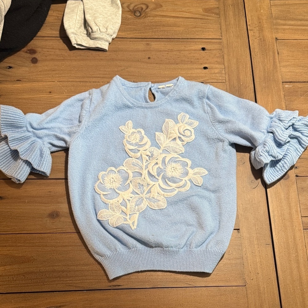 Janie and Jack Blue Floral Kids Sweatshirt